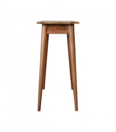 Artisan Furniture Solid Wood Mini Nordic Style Writing Desk, 1 Drawer, Nordic Legs, Brown
