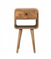 Artisan Furniture Solid Wood Mini Oak-ish Curve Lower Bedside, Beige, 1Drawer