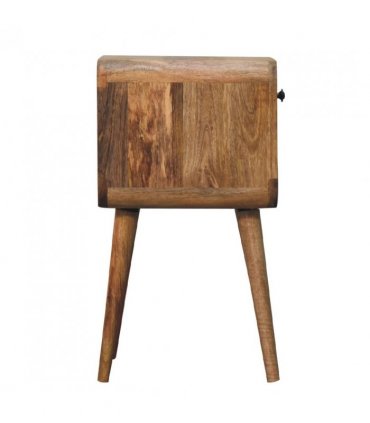 Artisan Furniture Solid Wood Mini Oak-ish Curve Lower Bedside, Beige, 1Drawer
