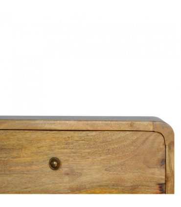 Artisan Furniture Solid Wood Oak-ish 2 Drawer Floating Bedside, Brown
