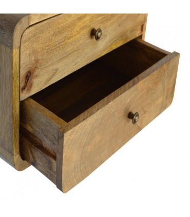 Artisan Furniture Solid Wood Oak-ish 2 Drawer Floating Bedside, Brown