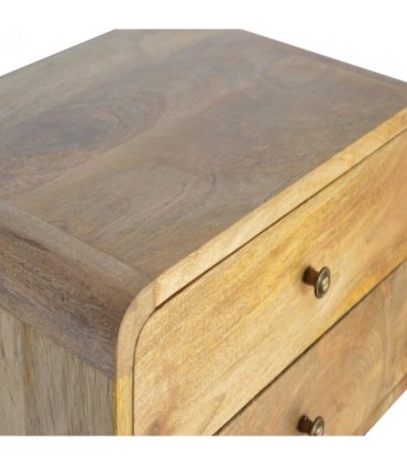 Artisan Furniture Solid Wood Oak-ish 2 Drawer Floating Bedside, Brown