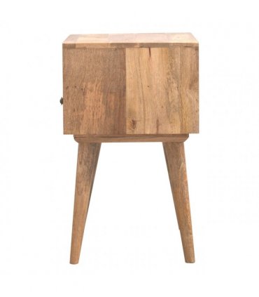 Artisan Furniture Solid Wood Modern Bedside with Open Slot, Beige, 1Drawer