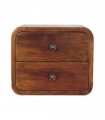 Artisan Furniture Solid Wood Floating Mini Chestnut Bedside, Brown, 2Drawers