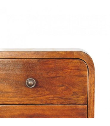 Artisan Furniture Solid Wood Floating Mini Chestnut Bedside, Brown, 2Drawers