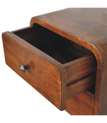 Artisan Furniture Solid Wood Floating Mini Chestnut Bedside, Brown, 2Drawers
