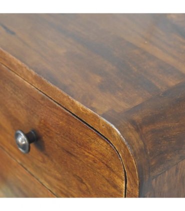 Artisan Furniture Solid Wood Floating Mini Chestnut Bedside, Brown, 2Drawers