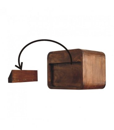 Artisan Furniture Solid Wood Floating Mini Chestnut Bedside, Brown, 2Drawers