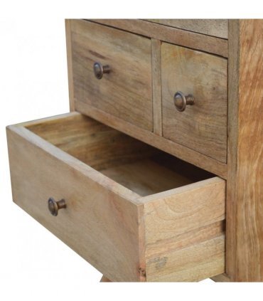 Artisan Furniture Solid Wood Wall Nordic Style 4 Drawer Multi Bedside, 4 Drawers, Brown