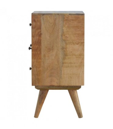 Artisan Furniture Solid Wood Wall Nordic Style 4 Drawer Multi Bedside, 4 Drawers, Brown