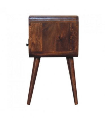 Artisan Furniture Solid Wood Mini Chestnut Curve Open Bedside, 1 Drawer, 1 Open Slot