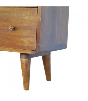 Artisan Furniture Solid Wood Curved Chestnut Chest, 3 Drawers, Dark Brown