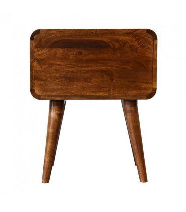 Artisan Furniture Solid Wood Curved Chestnut Bedside, Brown, 2Drawers