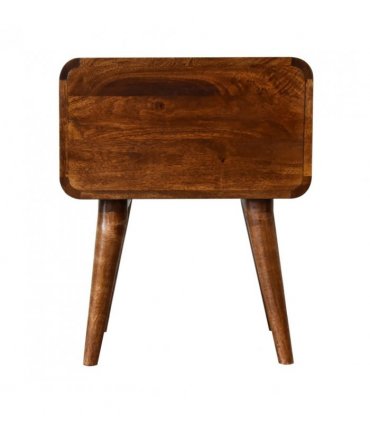 Artisan Furniture Solid Wood Curved Chestnut Bedside, Brown, 2Drawers