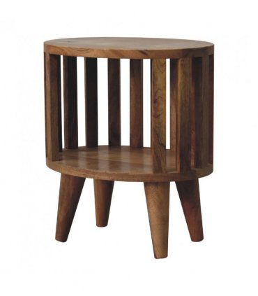 Artisan Furniture Solid Wood Ariella Single Shelf Bedside, 1 Shelve, Brown Color