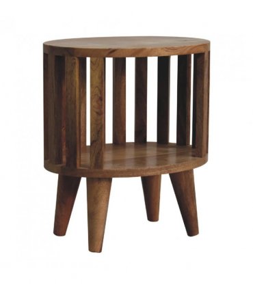 Artisan Furniture Solid Wood Ariella Single Shelf Bedside, 1 Shelve, Brown Color