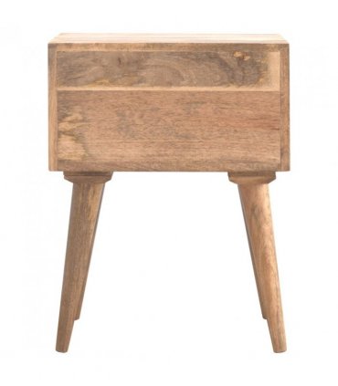 Artisan Furniture Solid Wood Modern Solid Wood Bedside, 2 Drawers, Beige