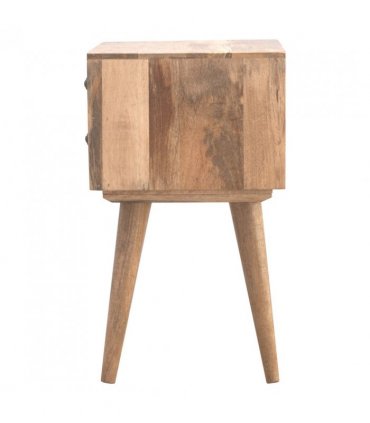 Artisan Furniture Solid Wood Modern Solid Wood Bedside, 2 Drawers, Beige