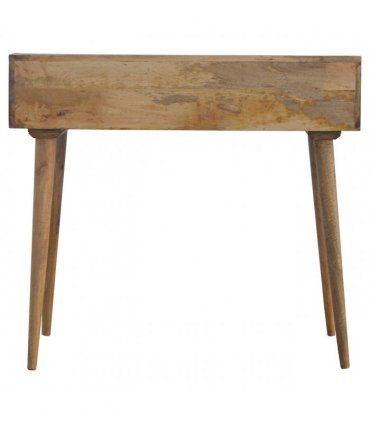 Artisan Furniture Solid Wood Gallery Back Shell Writing Desk, 3 Drawers, Beige