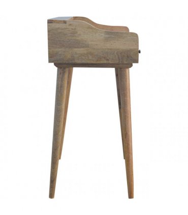 Artisan Furniture Solid Wood Gallery Back Shell Writing Desk, 3 Drawers, Beige