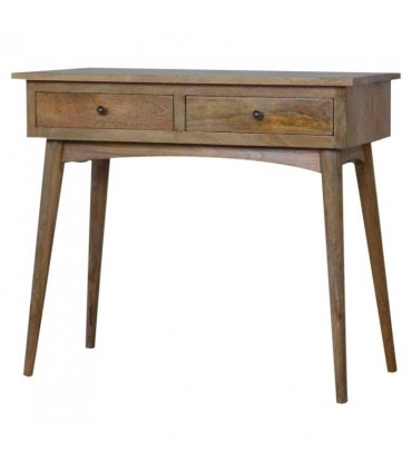 Artisan Furniture Solid Wood Hallway 2 Drawer Console Table, Brown