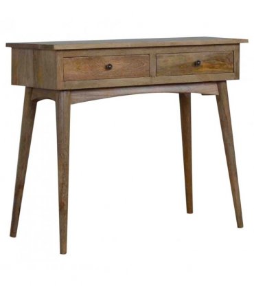 Artisan Furniture Solid Wood Hallway 2 Drawer Console Table, Brown