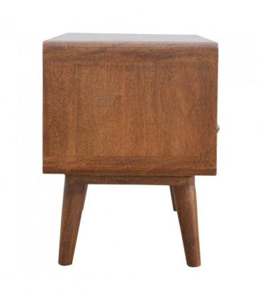 Artisan Furniture Solid Wood Curved Chestnut Media Unit, 2 Drawers, Dark Brown