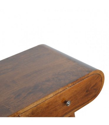 Artisan Furniture Solid Wood Chestnut London Console Table, 2 Drawers, Dark Brown