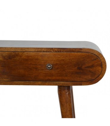 Artisan Furniture Solid Wood Chestnut London Console Table, 2 Drawers, Dark Brown