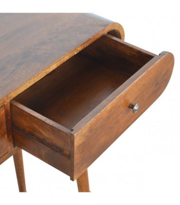 Artisan Furniture Solid Wood Chestnut London Console Table, 2 Drawers, Dark Brown