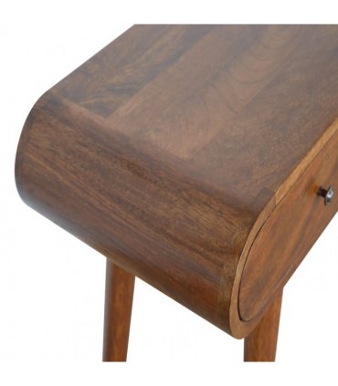 Artisan Furniture Solid Wood Chestnut London Console Table, 2 Drawers, Dark Brown