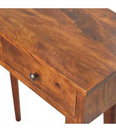 Artisan Furniture Solid Wood Mini Chestnut Hallway Console, 2 Drawers, Dark Brown