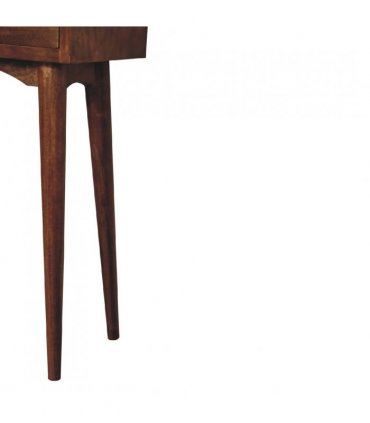 Artisan Furniture Solid Wood Mini Chestnut Hallway Console, 2 Drawers, Dark Brown