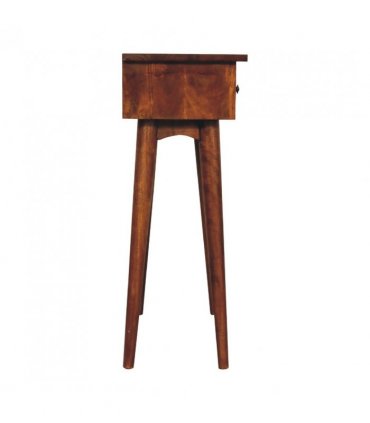 Artisan Furniture Solid Wood Mini Chestnut Hallway Console, 2 Drawers, Dark Brown