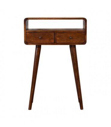 Artisan Furniture Solid Wood Mini Chestnut Console Table, Brown, 2Drawers