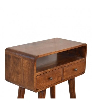 Artisan Furniture Solid Wood Mini Chestnut Console Table, Brown, 2Drawers