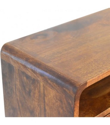 Artisan Furniture Solid Wood Mini Chestnut Console Table, Brown, 2Drawers