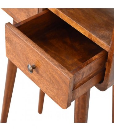 Artisan Furniture Solid Wood Mini Chestnut Console Table, Brown, 2Drawers