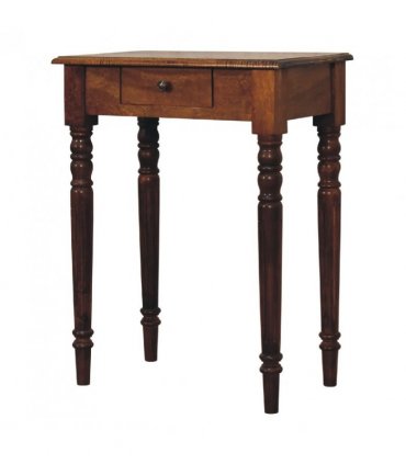 Artisan Furniture Solid Wood Chestnut Turned Leg Writing Desk, 1 Drawer, Brown