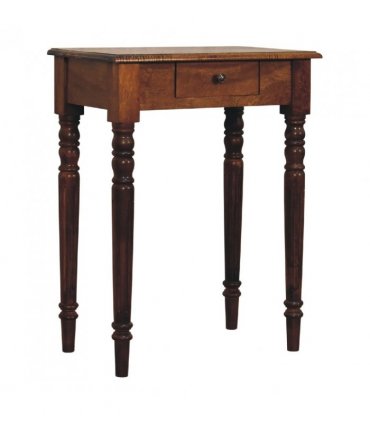 Artisan Furniture Solid Wood Chestnut Turned Leg Writing Desk, 1 Drawer, Brown