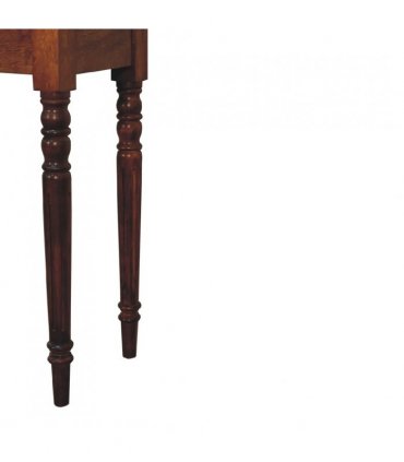 Artisan Furniture Solid Wood Chestnut Turned Leg Writing Desk, 1 Drawer, Brown