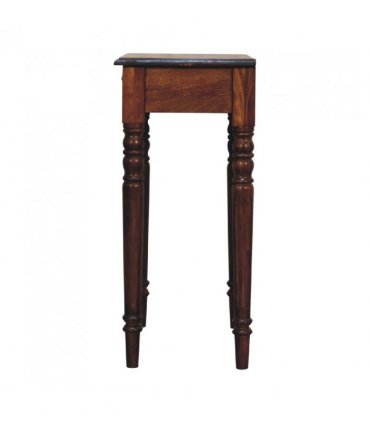 Artisan Furniture Solid Wood Chestnut Turned Leg Writing Desk, 1 Drawer, Brown