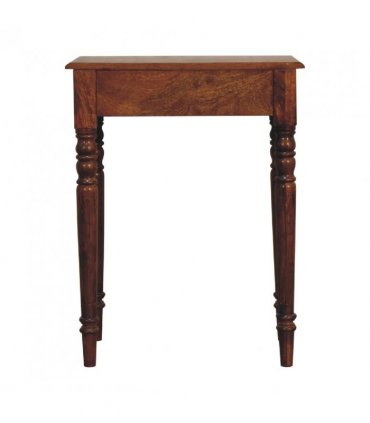 Artisan Furniture Solid Wood Chestnut Turned Leg Writing Desk, 1 Drawer, Brown