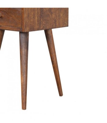 Artisan Furniture Solid Wood Mini Chestnut Bedside, 1 Drawer, 1 Open Slot, Brown