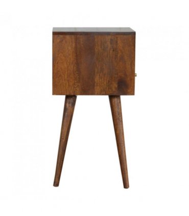 Artisan Furniture Solid Wood Mini Chestnut Bedside, 1 Drawer, 1 Open Slot, Brown