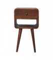 Artisan Furniture Solid Wood Mini Chestnut Curve Lower Bedside, 1 Drawer, 1 Open-Slot, Brown