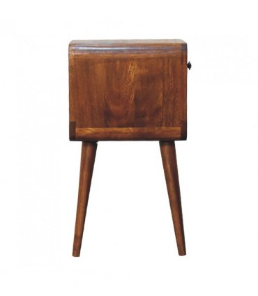 Artisan Furniture Solid Wood Mini Chestnut Curve Lower Bedside, 1 Drawer, 1 Open-Slot, Brown