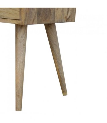 Artisan Furniture Solid Wood Mini Oak-ish Bedside, 1 Drawer, 1 Open Slot, Beige