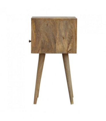 Artisan Furniture Solid Wood Mini Oak-ish Bedside, 1 Drawer, 1 Open Slot, Beige
