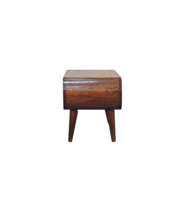 Artisan Furniture Solid Wood Amaya Nordic Style Coffee Table, 1 Open Slot, Dark Brown
